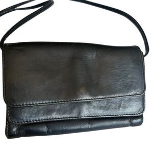 HOBO Leather Double Flap Convertible Wallet Crossbody